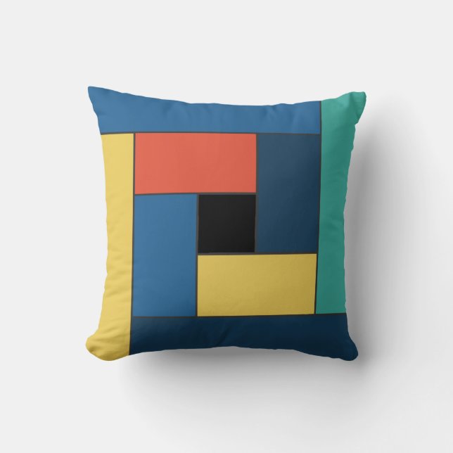 Almofada Azulejos geométricos Padrão ver7 Travesseiro decor (Frente)