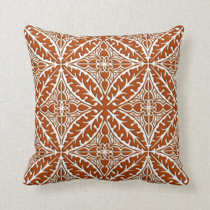 Almofada Azulejos marroquinos - marrom e branco da oxidaç