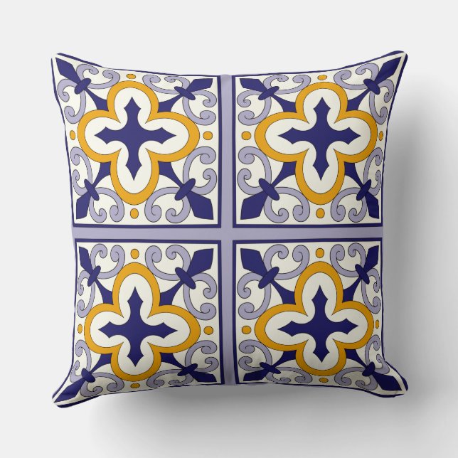 Almofada Azulejos Marroquinos Padrão #2 (Verso)
