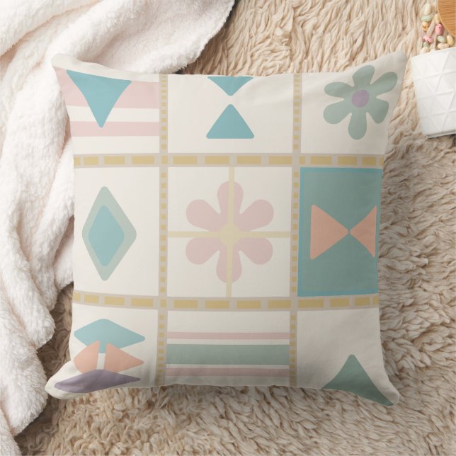 Almofada Azulejos Suaves de Folk (Cobertor)