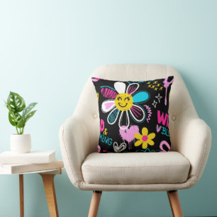 Almofada Babador de Bebê com Padrão de Grafite de Flor Sorr