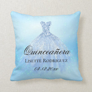 Almofada Baby Blue Quinceanera Personalizado