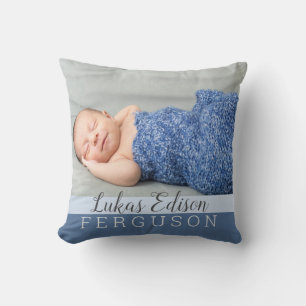 Almofada Baby Boy Blue Keepsasasasakestats Foto de Nascimen