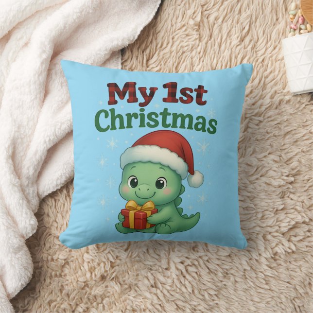 Almofada Baby Boy My 1st Christmas Dino (Cobertor)