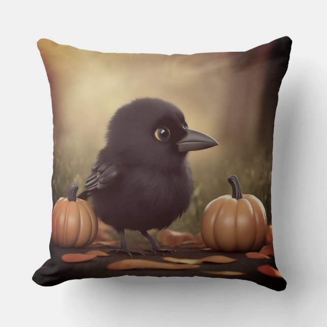 Almofada Baby Crow in the Pumpkins (Frente)