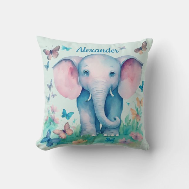 Almofada Baby Elephant Blue Personalizado (Frente)