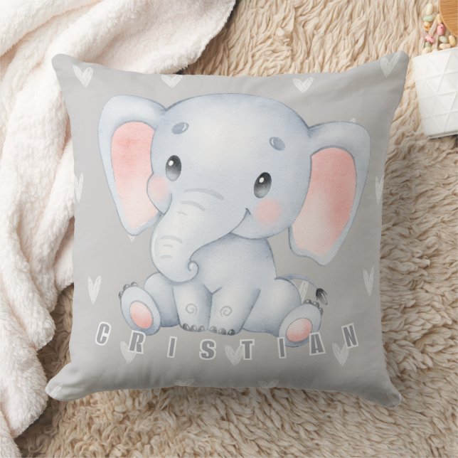 Almofada Baby Elephant Nursery Cute Decor  (Cobertor)
