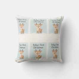 Almofada Baby first christmas reindeer cute nursery holiday
