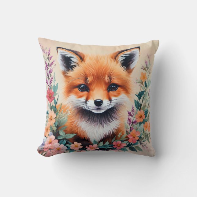 Almofada Baby Fox Floral Art (Frente)