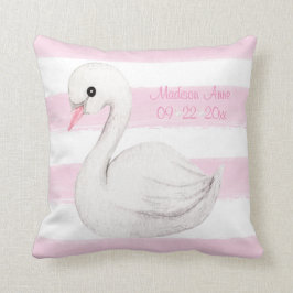 Almofada Baby Girl Swan Script Pink Personalize Keepsasaame