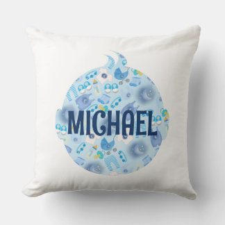 Almofada Baby Head Boy Blue Travesseiro decorativo