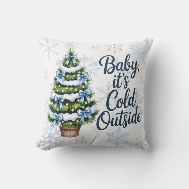 Almofada Baby, It’s Cold Outside Winter Boy Baby Shower (Frente)