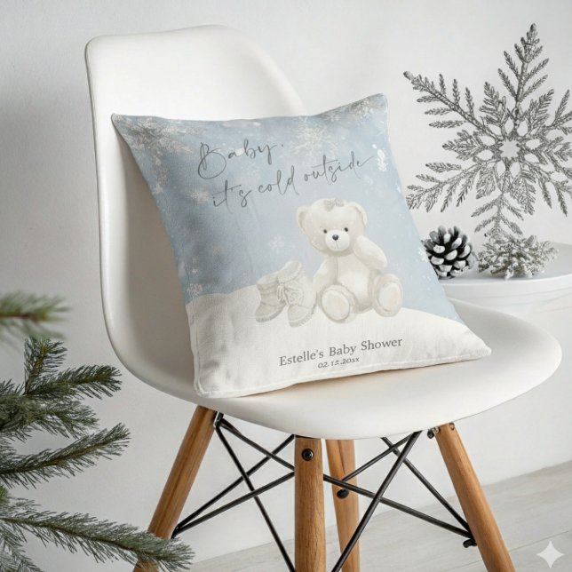 Almofada Baby, It's Cold Outside Soft Teddy Bear & Snowflak (Criador carregado)
