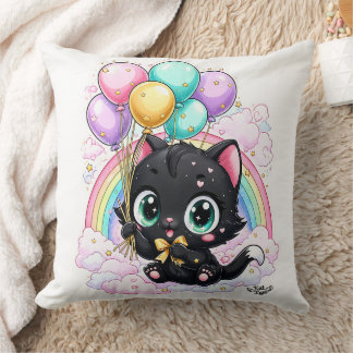 Almofada Baby Kat Lym Cute Cat Rainbow