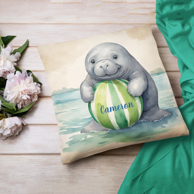 Almofada Baby Manatee Personalizado Neutro (Criador carregado)