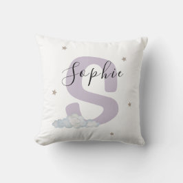 Almofada Baby Nursery Throw Pillow Custom Name Initial