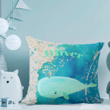 Baby Nursery Whale Sparkle Blue Náutico Pessoal