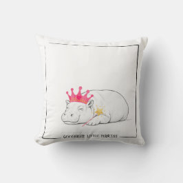 Almofada Baby Pygmy Hippo Princess Throw Pillow