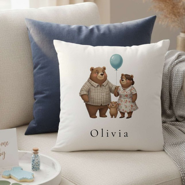 Almofada Baby Shower for Boy – Blue Balloon Teddy Bear  (Criador carregado)