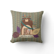 Baby Stats Milestones Travesseiro - Animais da Flo