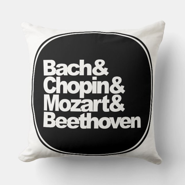 Almofada Bach, Chopin e Mozart e Beethoven (Frente)