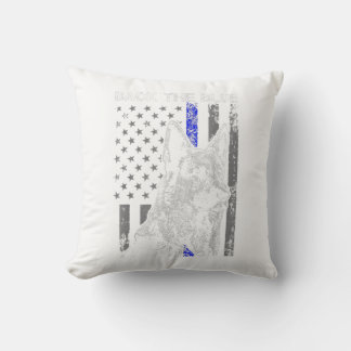 Almofada back  blue thin blue line flag k-9 german shepherd