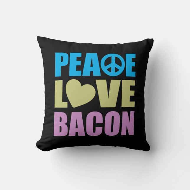 Almofada Bacon do amor da paz (Frente)