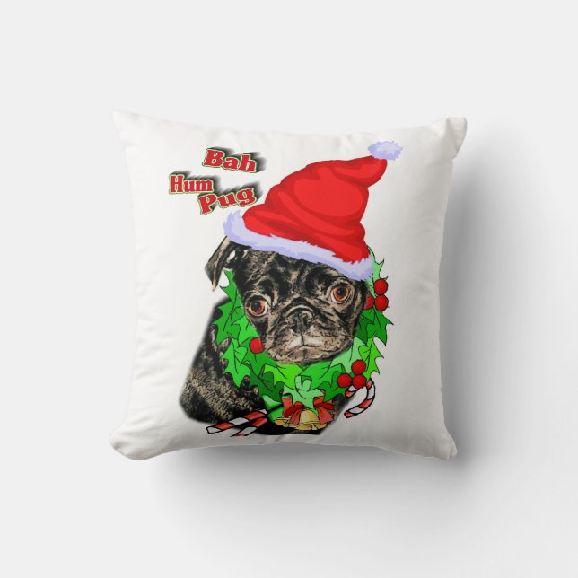 Almofada Bah Hum Pug Christmas (Frente)