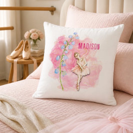 Almofada Bailarina e Flor de Maio Floral em Rosa