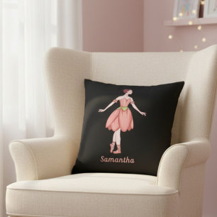 Almofada Bailarina Personalizada Rosa e Preto