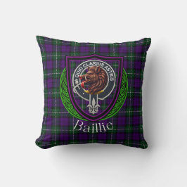 Almofada Baillie Scottish Clan Tartan & Crest