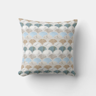 Almofada balanças de sereia pastel branco azul-aqua da prai