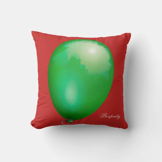 Almofada Balão de brinquedo verde engraçado (Frente)