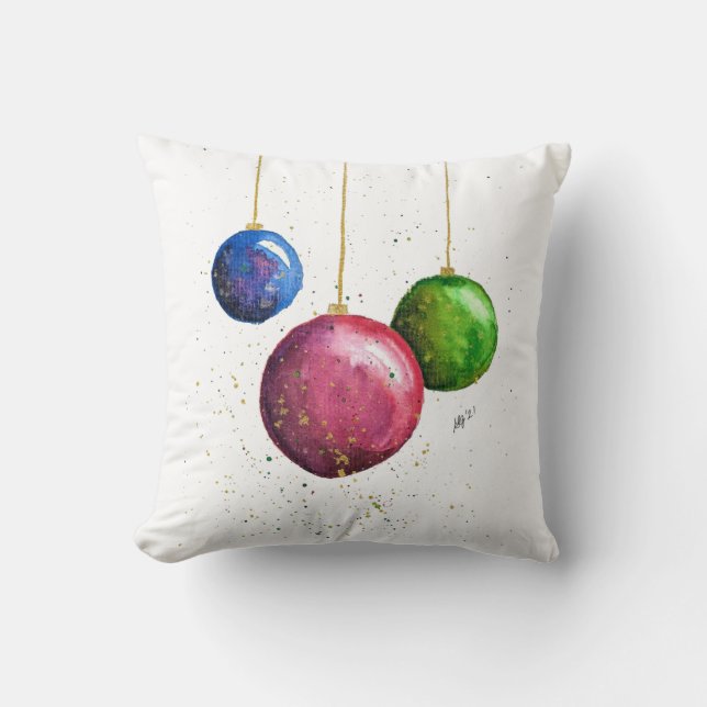 Almofada Balas de Natal Coloridas, Whimsical (Frente)