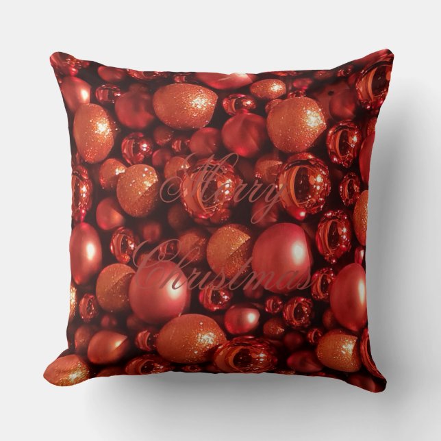 Almofada Balas Vermelhas de decoração de Natal (Frente)