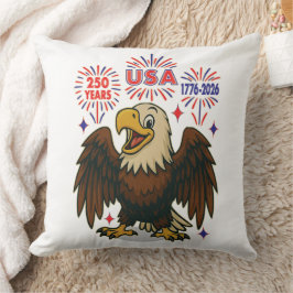 Almofada Bald Eagle com Fireworks - EUA 250 Anos 1776-2026