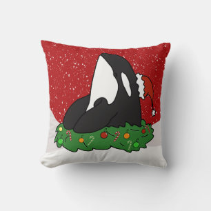 Almofada Baleia Assassina de Orca Natal Feriada