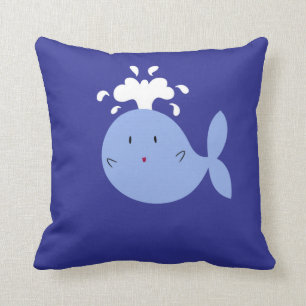 Almofada Baleia azul dos desenhos animados bonitos