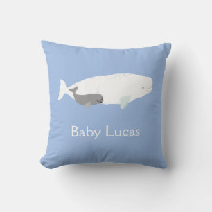 Almofada Baleia De Beluga Cuja Cama De Bebê, Nome Personal