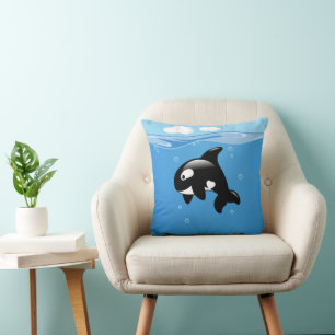 Almofada Baleia de orca branca no oceano