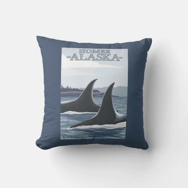 Almofada Baleias #1 da orca - local, Alaska (Frente)
