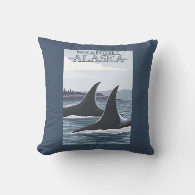 Almofada Baleias #1 da orca - Wrangell, Alaska (Frente)