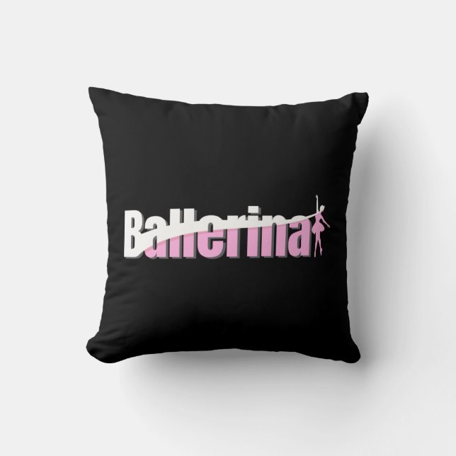 Almofada Ballerina - Arte Swish Abstrato Balé Girly (Frente)