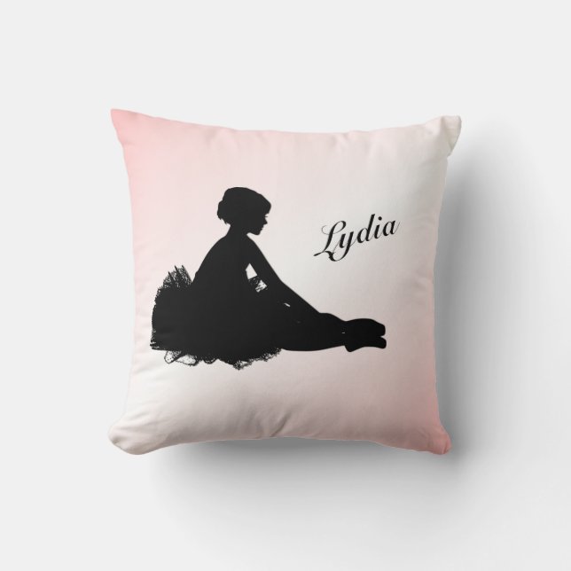 Almofada Ballerina Cansada Personalizada c/ Nome Rosa (Frente)
