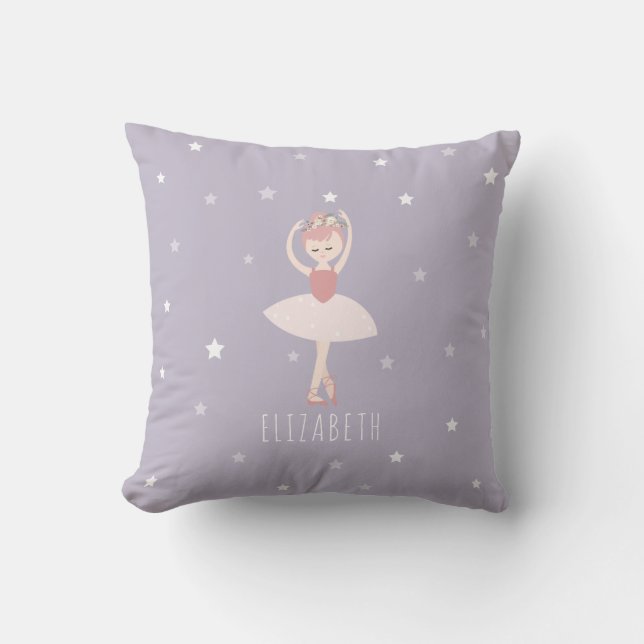 Almofada Ballerina Stars Purple Girl (Frente)