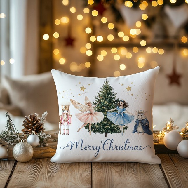 Almofada Ballet do Quebra-Nozes Natal Festa  (Nutcracker ballet traditional christmas throw pillow
)