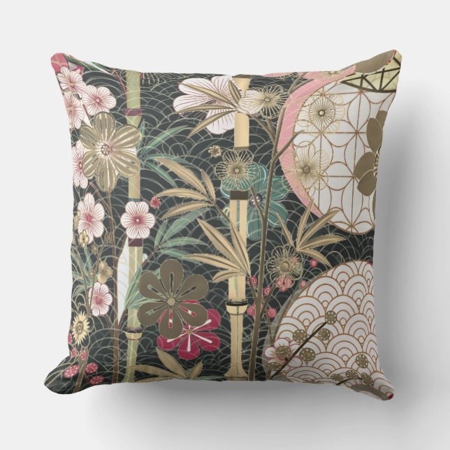 Almofada Bamboo Cherry Blossoms Art Deco Designs (Frente)