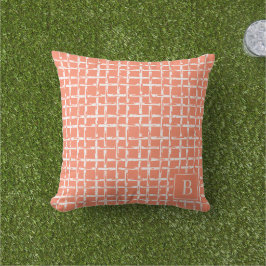 Almofada Bambu Préppy – Monograma Coral Costeira