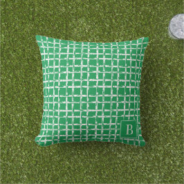 Almofada Bambu Préppy – Monograma Verde Costeiro