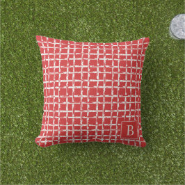 Almofada Bambu Preppy – Monograma Vermelho da Costa